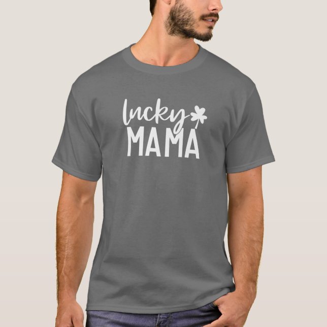 En Lucky Mamma Funny Irish Mamma Shamrocks St Patr T Shirt (Framsida)