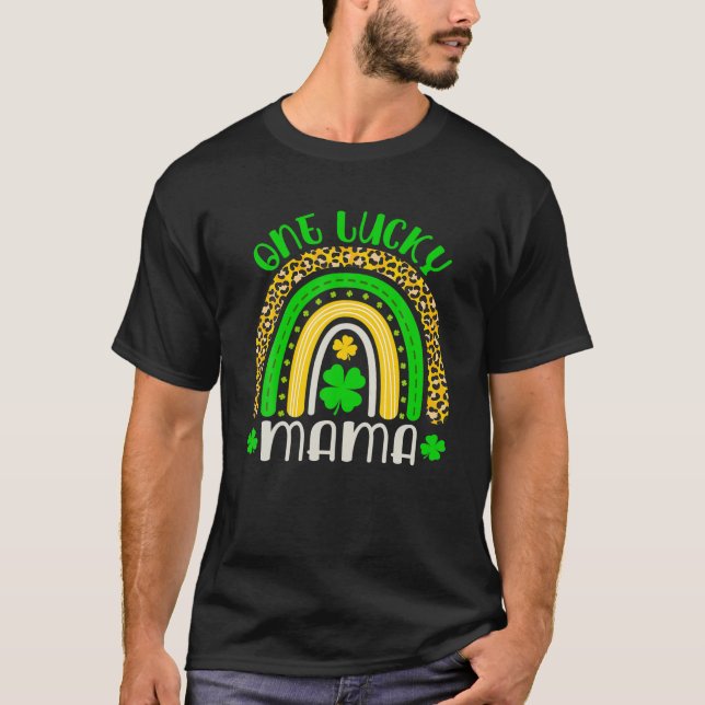 En Lucky Mamma Leopard Rainbow Cute Lucky Mamma St T Shirt (Framsida)