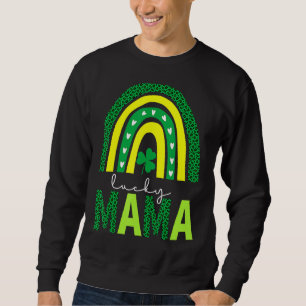 En Lucky Mamma Leopard Skriv ut Rainbow St Patrick Lång Ärmad Tröja