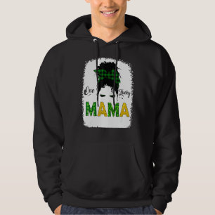 En Lucky Mamma Messy Bun Leopard St Patrick S Day Hoodie