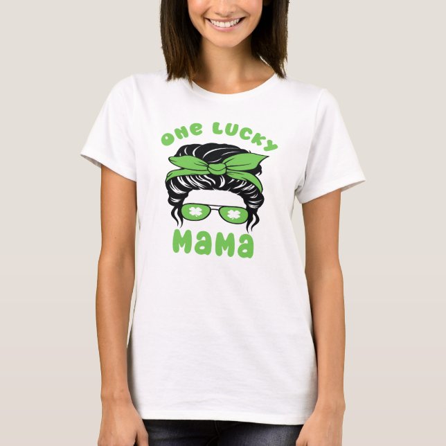 En Lucky Mamma, Mors dag Gift T Shirt (Framsida)