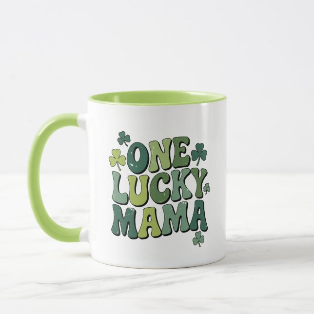 En Lucky Mamma Retro St. Patrick's Day Mugg (Vänster)