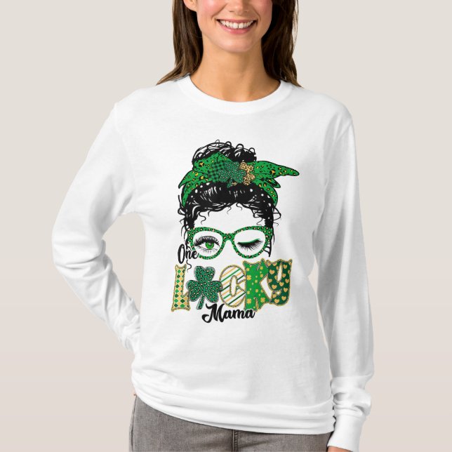 En Lucky Mamma St patricks day Mor Shamrock T Shirt (Framsida)