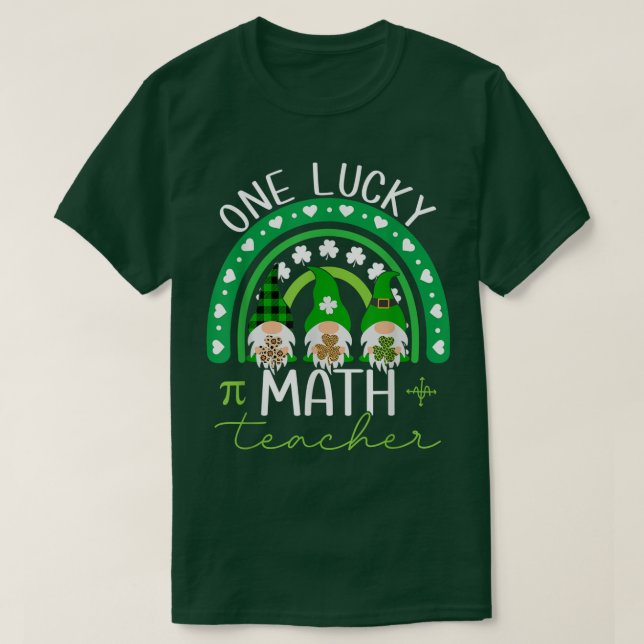 En Lucky Math Teacher Gnomes St T Shirt (Design framsida)