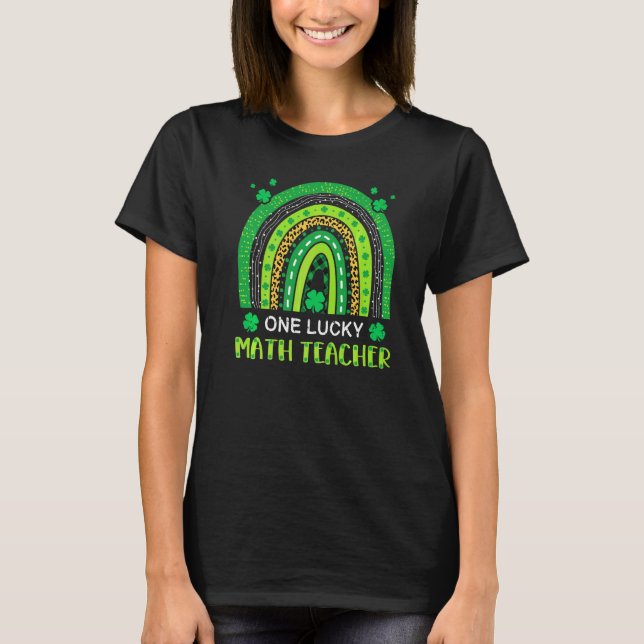 En Lucky Math Teacher St patrick's day Shamrock R T Shirt (Framsida)