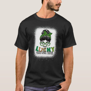 En Lucky Mitten School Teacher Bleached St Patric T Shirt