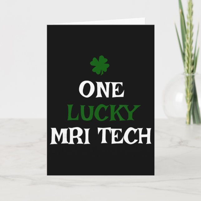 En Lucky Mri Tech St. Patrick's Day Rolig Irisk  Kort (Framsida)