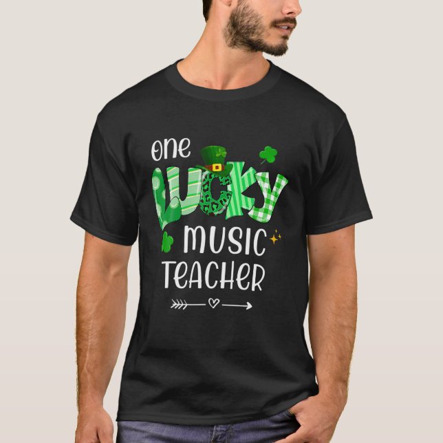En Lucky Music Teacher presenterar Music Teacher S T Shirt (Framsida)