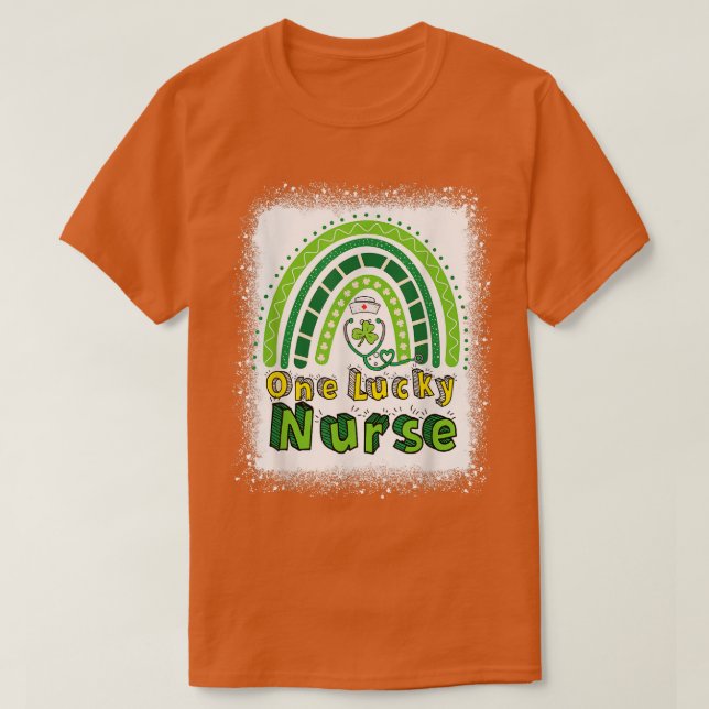 En Lucky Nurse Lucky Rainbow Shamrock St Patricks T Shirt (Design framsida)
