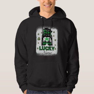 En lucky Nurse Patricks Day Leopard Sham Hoodie