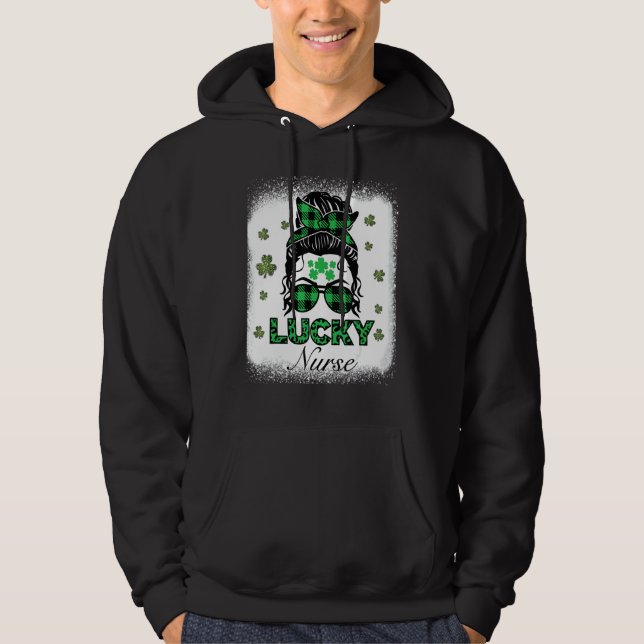 En lucky Nurse Patricks Day Leopard Sham Hoodie (Framsida)