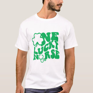 En Lucky Nurse SCrub RN ICU ER St patricks day Nu T Shirt