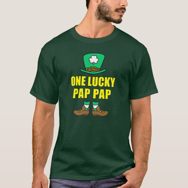 En Lucky Pap Pap Leprechaun T Shirt (Framsida)