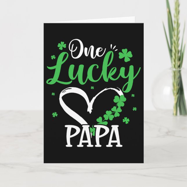 En Lucky Papa St Patricks Day Irländska Gröna Sham Kort (Framsida)