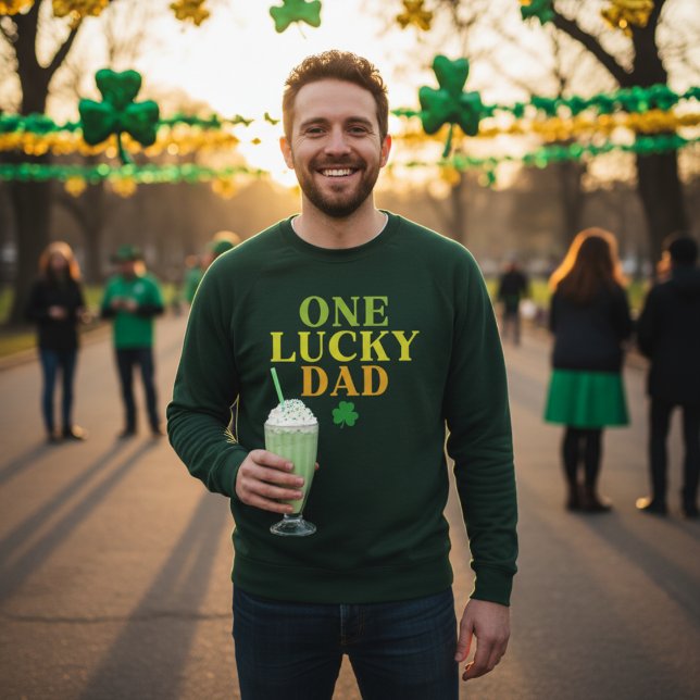 En Lucky Pappa | St. Patricks Dag Pappagåva Lång Ärmad Tröja (Skapare uppladdad)