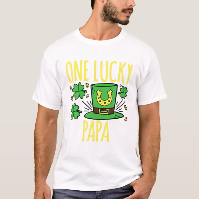 En Lucky Pappa St. Patrick's Day Lucky Pappa T Shirt (Framsida)