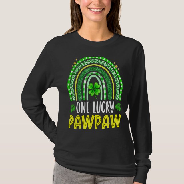 En Lucky Pawpaw Funny Family St patrick's day T Shirt (Framsida)