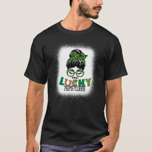 En Lucky Peims Clerk Bleached Messy Bun St Patric T Shirt