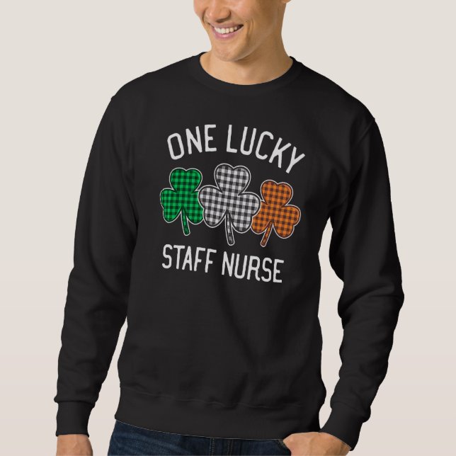 En lucky Personal Nurse St patrick's day Irish Fla Lång Ärmad Tröja (Framsida)