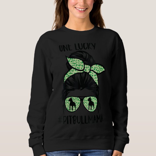 En Lucky Pitbull Mamma Funny St Patrick S Day Pitb T Shirt (Framsida)