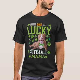En Lucky Pitbull Mamma Rolig hund St patrick's day T Shirt