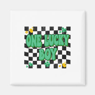 En Lucky Pojke St Patricks Dag Groovy Irländsk Sha Magnet