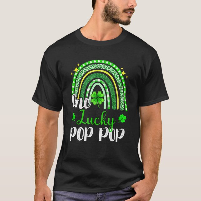 En Lucky Pop Leopard Skriv ut Rainbow St Patrick T Shirt (Framsida)