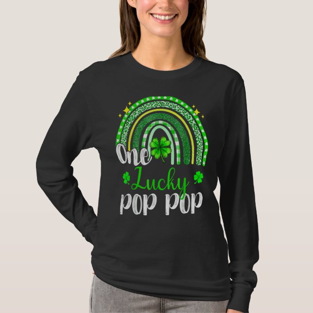 En Lucky Pop Leopard Skriv ut Rainbow St Patrick T Shirt (Framsida)