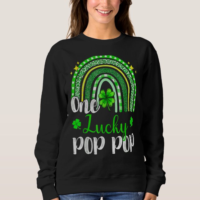 En Lucky Pop Leopard Skriv ut Rainbow St Patrick T Shirt (Framsida)