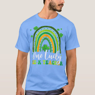En Lucky Pre K Teacher Rainbow Shamrock Patrick's T Shirt