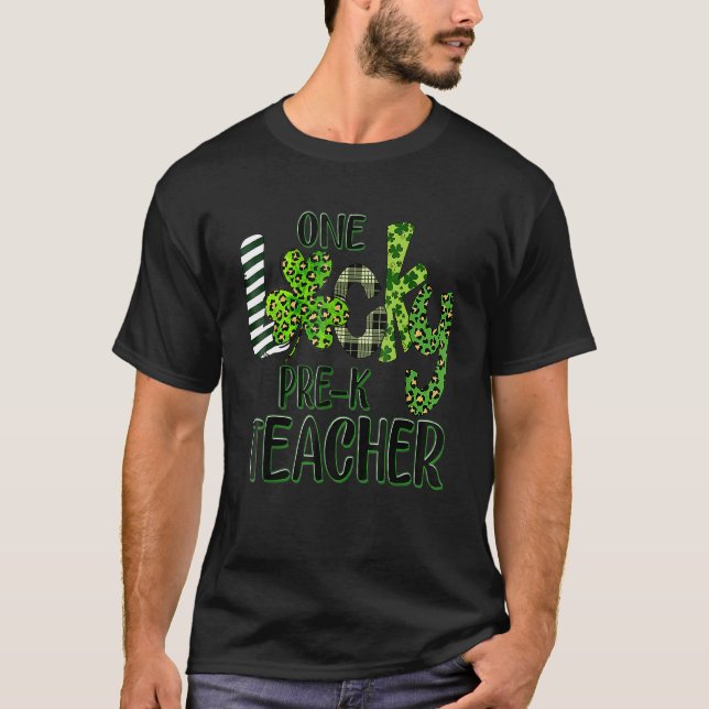 En Lucky Pre K Teacher St Patrick S Day School C T Shirt (Framsida)