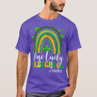 En Lucky Preschool Teacher Rainbow Shamrock Patri T Shirt