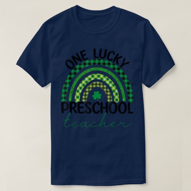 En Lucky Preschool Teacher Rainbow St Patrick Day T Shirt (Design framsida)