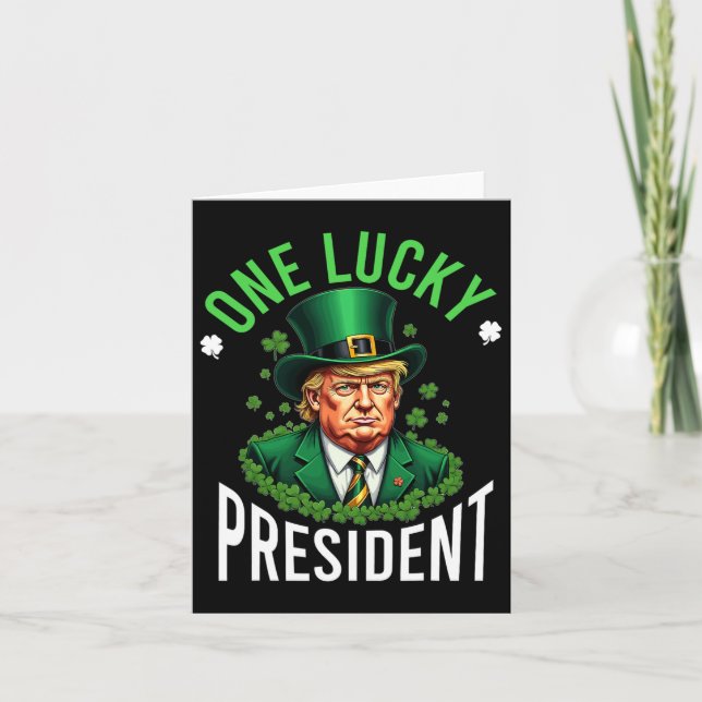 En Lucky President Donald Trump Funny Patricks Da Kort (Framsida)