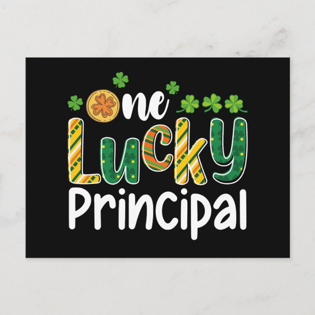En Lucky Principal School St patrick's day Vykort (Framsida)