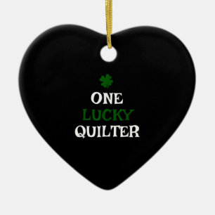 En Lucky Quilter St patricks day Irish Quilting Julgransprydnad Keramik