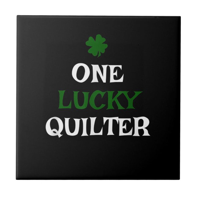 En Lucky Quilter St patricks day Irish Quilting Kakelplatta (Framsidan)