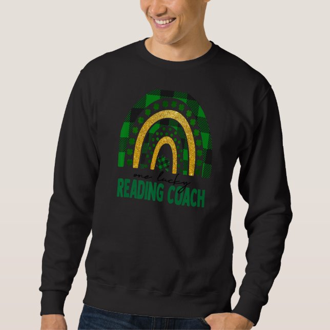 En lucky Reading Coach Rainbow St patricks day Sh Lång Ärmad Tröja (Framsida)