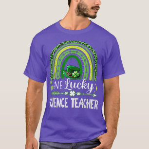 En Lucky Science Teacher Leopard Rainbow St T Shirt
