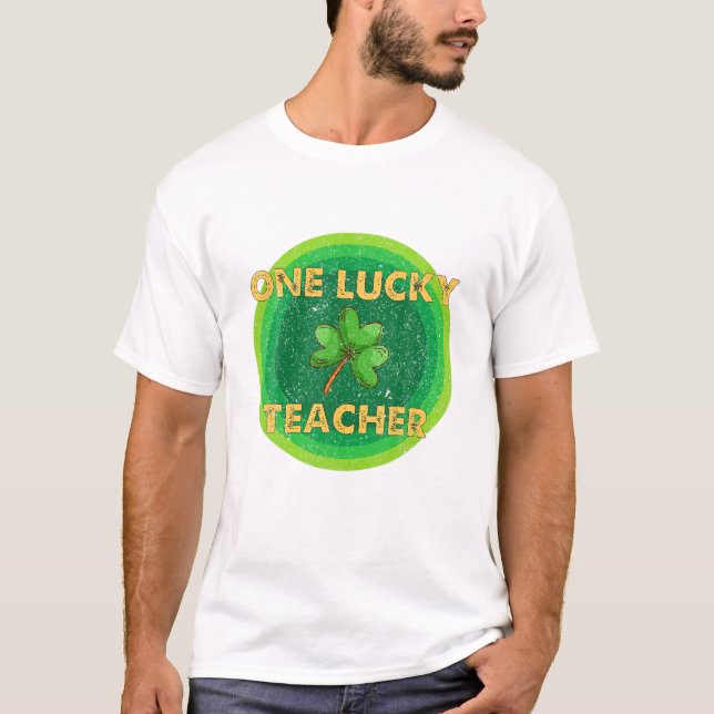 En Lucky Shamrock Teacher St Patrick's Day Apprec T Shirt (Framsida)