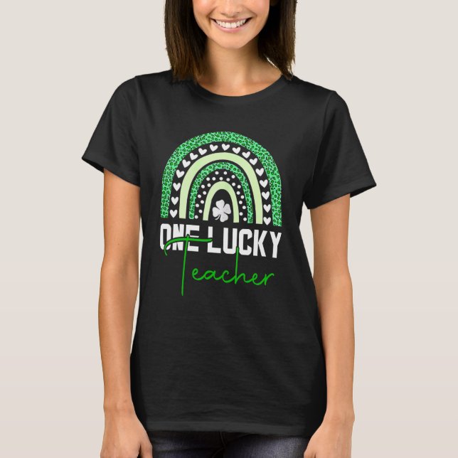 En Lucky Shamrock Teacher St Patricku2019s Dag 3 T Shirt (Framsida)