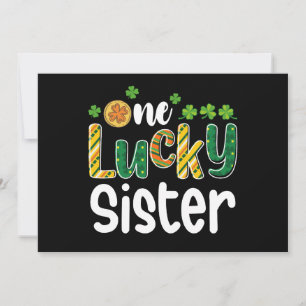 En Lucky Sister Matching Family St patrick's day Inbjudningar