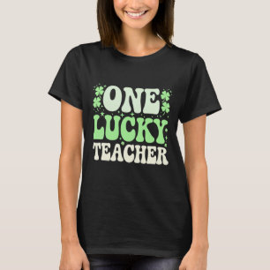 En Lucky Teacher Groovy Retro Teacher St Patricks T Shirt
