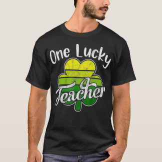 En Lucky Teacher Irish Klöver Principal St Day T Shirt
