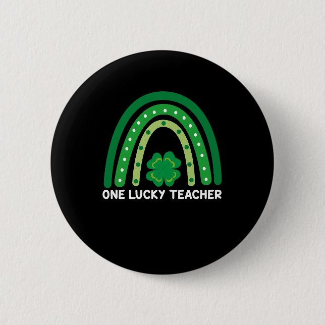 En Lucky Teacher Irish Rainbow St Patrick's Day Knapp (Framsida)