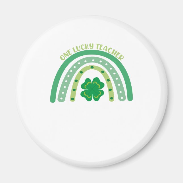 En Lucky Teacher Irish Rainbow St Patrick's Day Magnet (Framsidan)