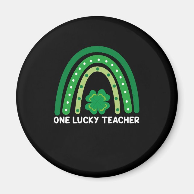 En Lucky Teacher Irish Rainbow St Patrick's Day Magnet (Framsidan)