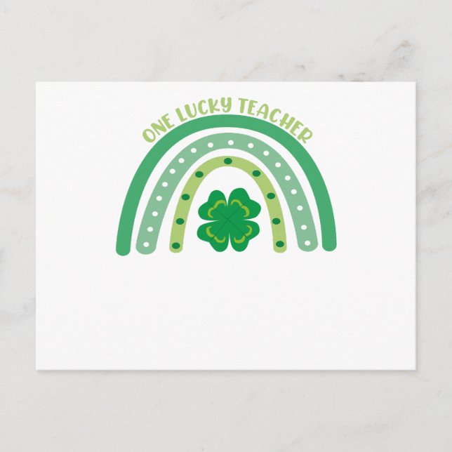 En Lucky Teacher Irish Rainbow St Patrick's Day Vykort (Framsida)
