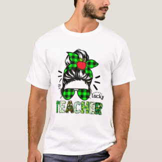 En Lucky Teacher Messy Women St Patrick's Day T Shirt