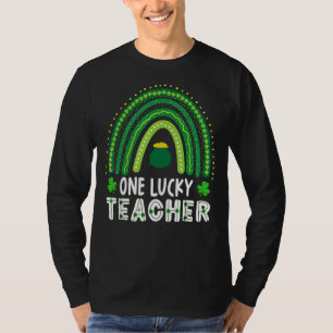 En Lucky Teacher Rainbow Shamrock Funny St Patric T Shirt